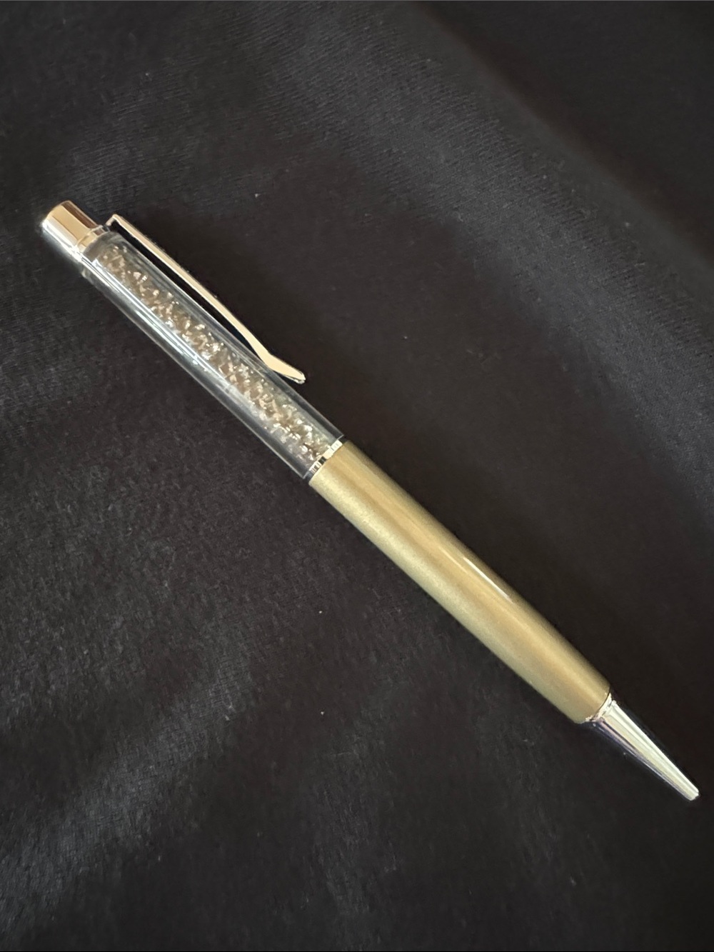 โGreigeโ colored Swarovski Crystal Accent Ballpoint Pen